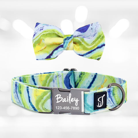 Wave Dog Collar with Bow Tie Ultra Joys Pets