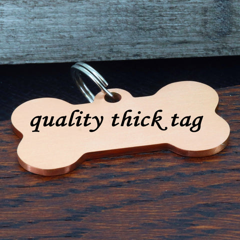 Large Bone Shape Dog Tag with Plated Brass – Quick-Tag